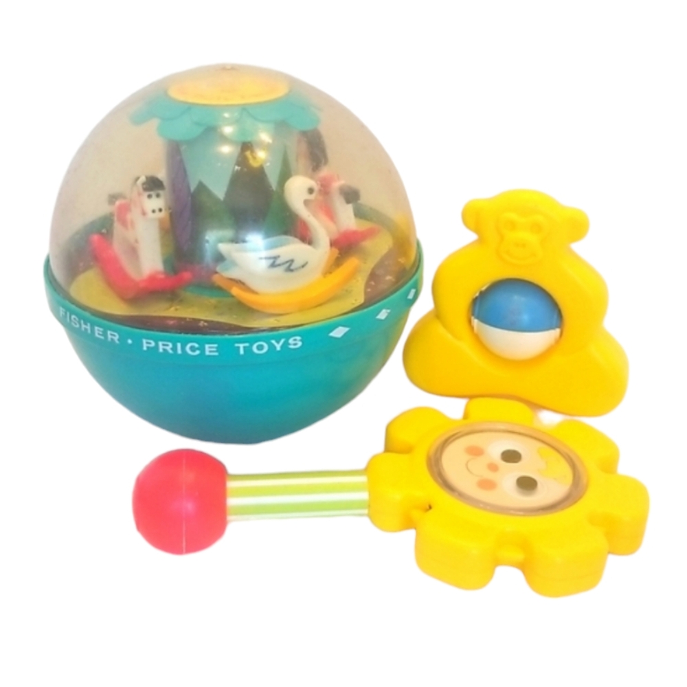Vintage Lot of Three Fisher Price Baby Toys